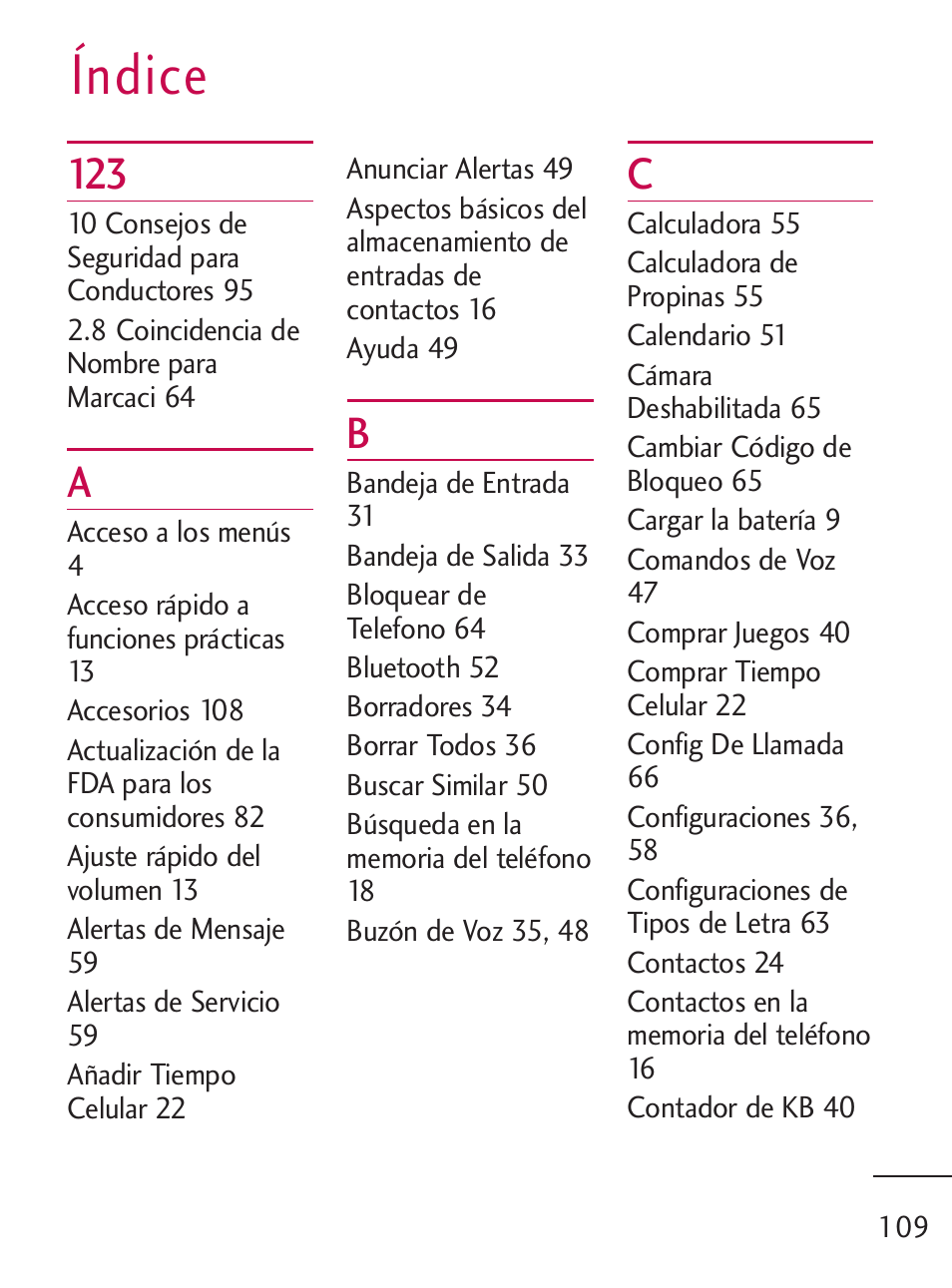 Índice | LG 235C User Manual | Page 207 / 210