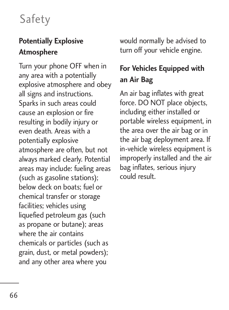 Safety | LG 235C User Manual | Page 66 / 210