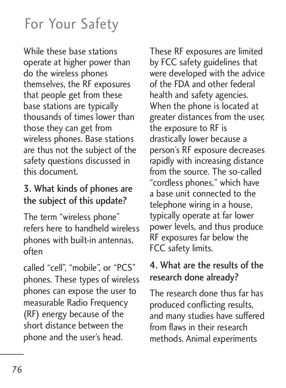 For your safety | LG 235C User Manual | Page 76 / 210