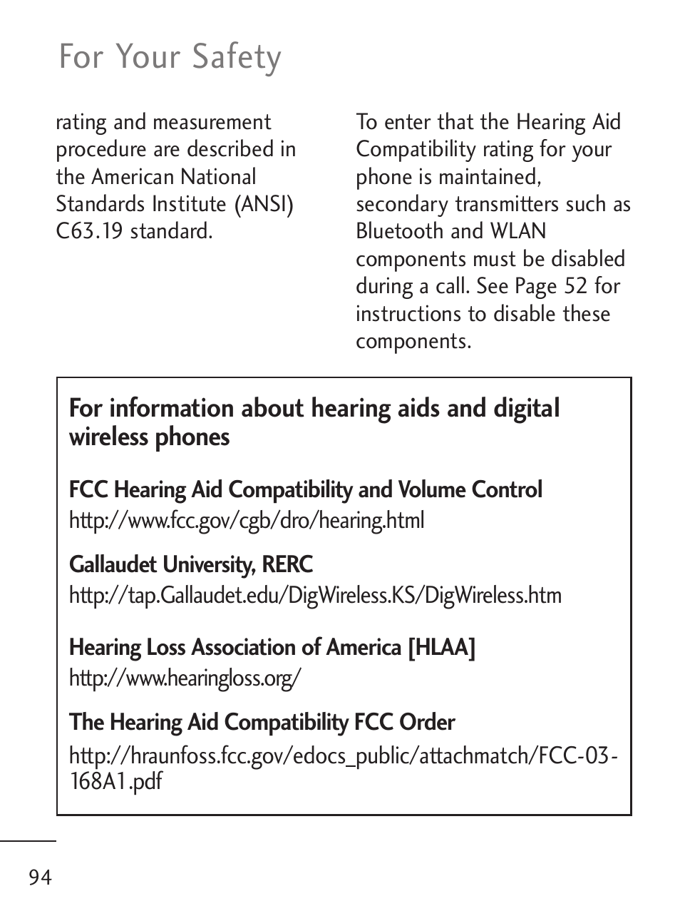 For your safety | LG 235C User Manual | Page 94 / 210