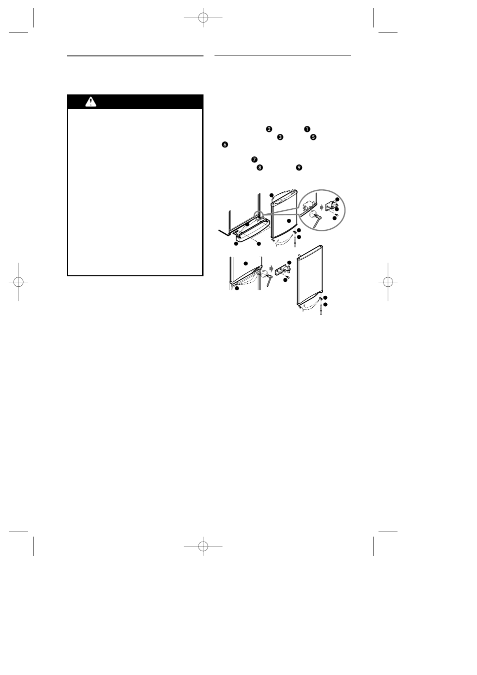 Replacement of door opening type, Ww precaution | LG LRBP1031NI User Manual | Page 12 / 52