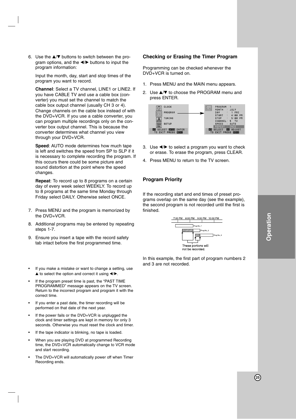 Operation | LG LDX-514 User Manual | Page 25 / 43
