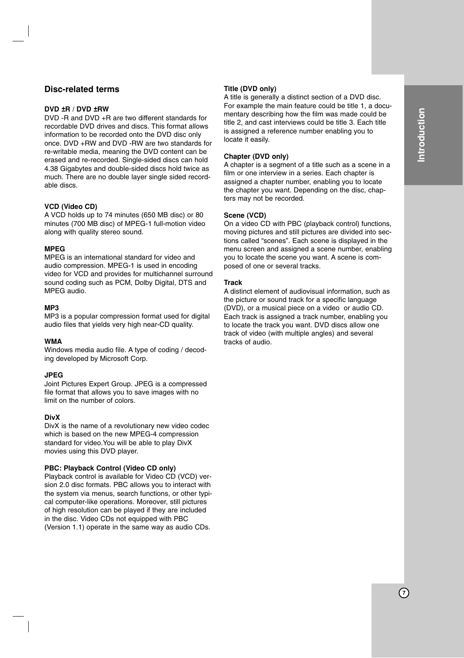 Introduction | LG LDX-514 User Manual | Page 7 / 43