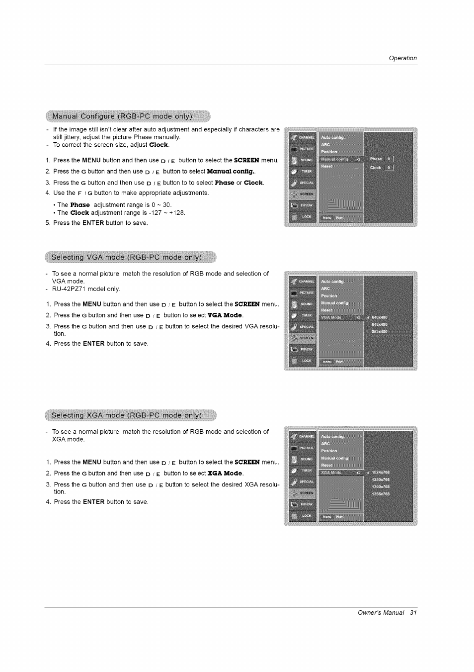 LG RU-42PZ61/71 User Manual | Page 31 / 52