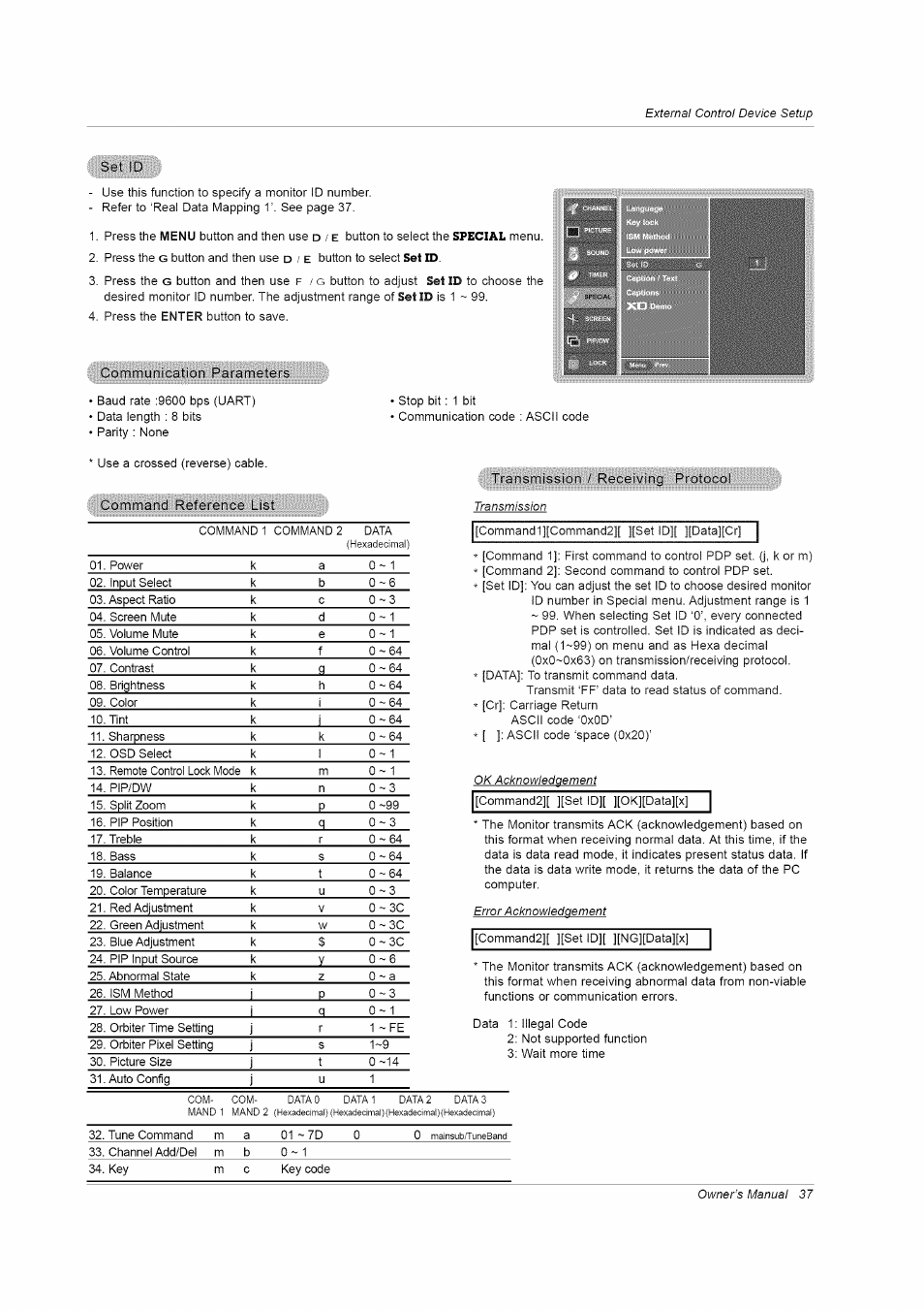 LG RU-42PZ61/71 User Manual | Page 37 / 52