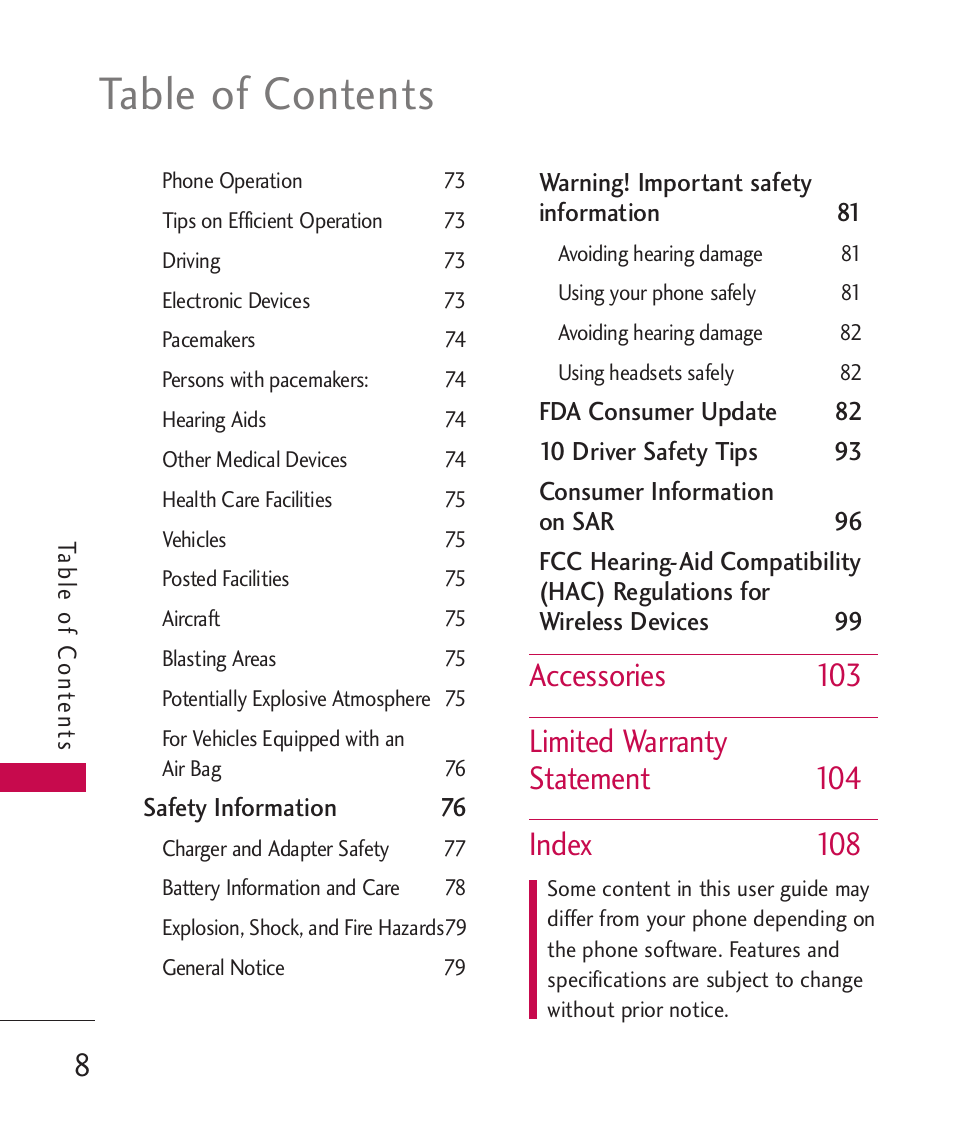 LG -UX220 User Manual | Page 10 / 112