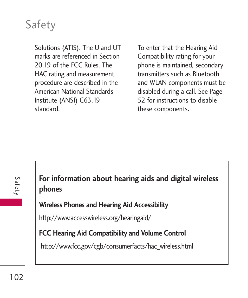 Safety | LG -UX220 User Manual | Page 104 / 112