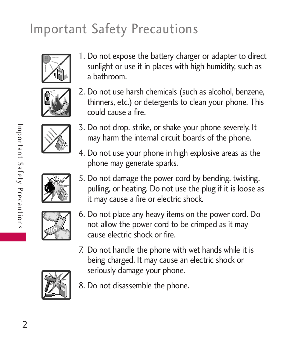 Important safety precautions | LG -UX220 User Manual | Page 4 / 112