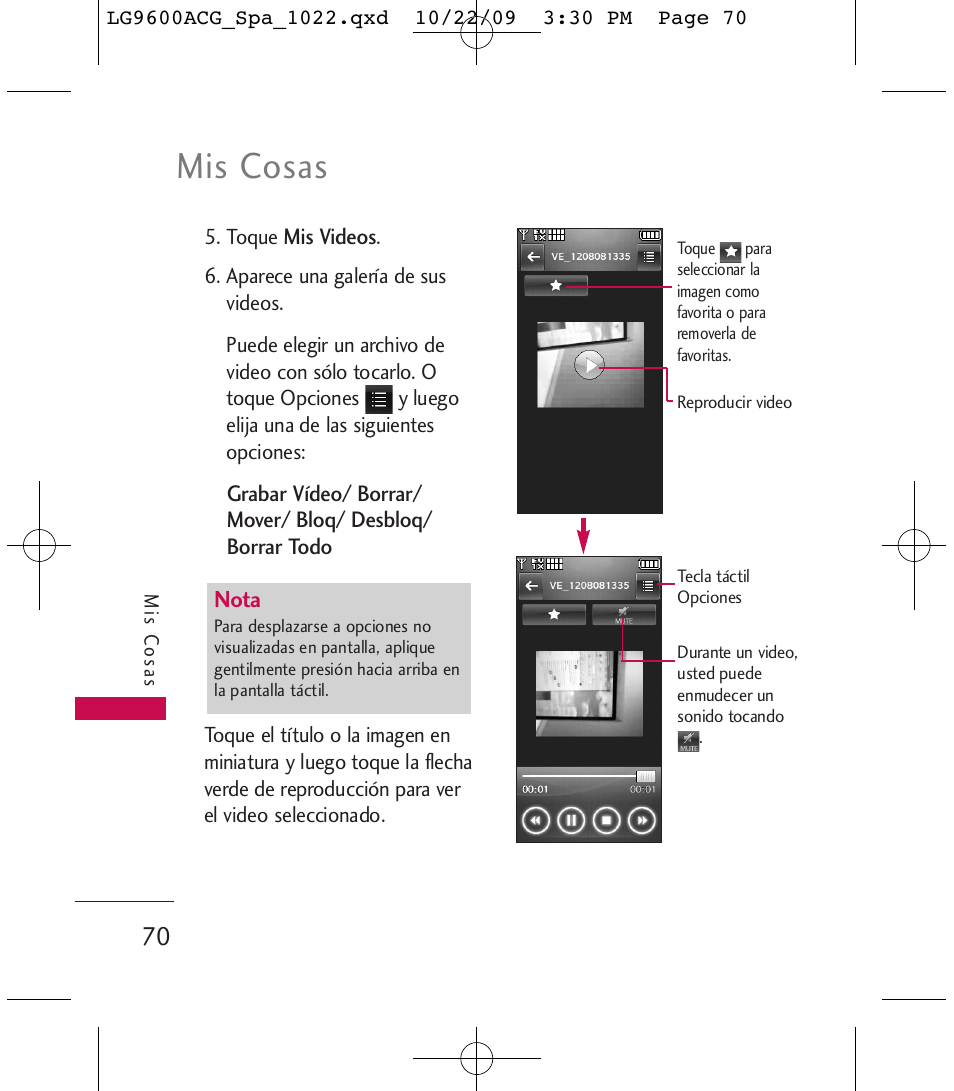 Mis cosas | LG 9600 User Manual | Page 234 / 338
