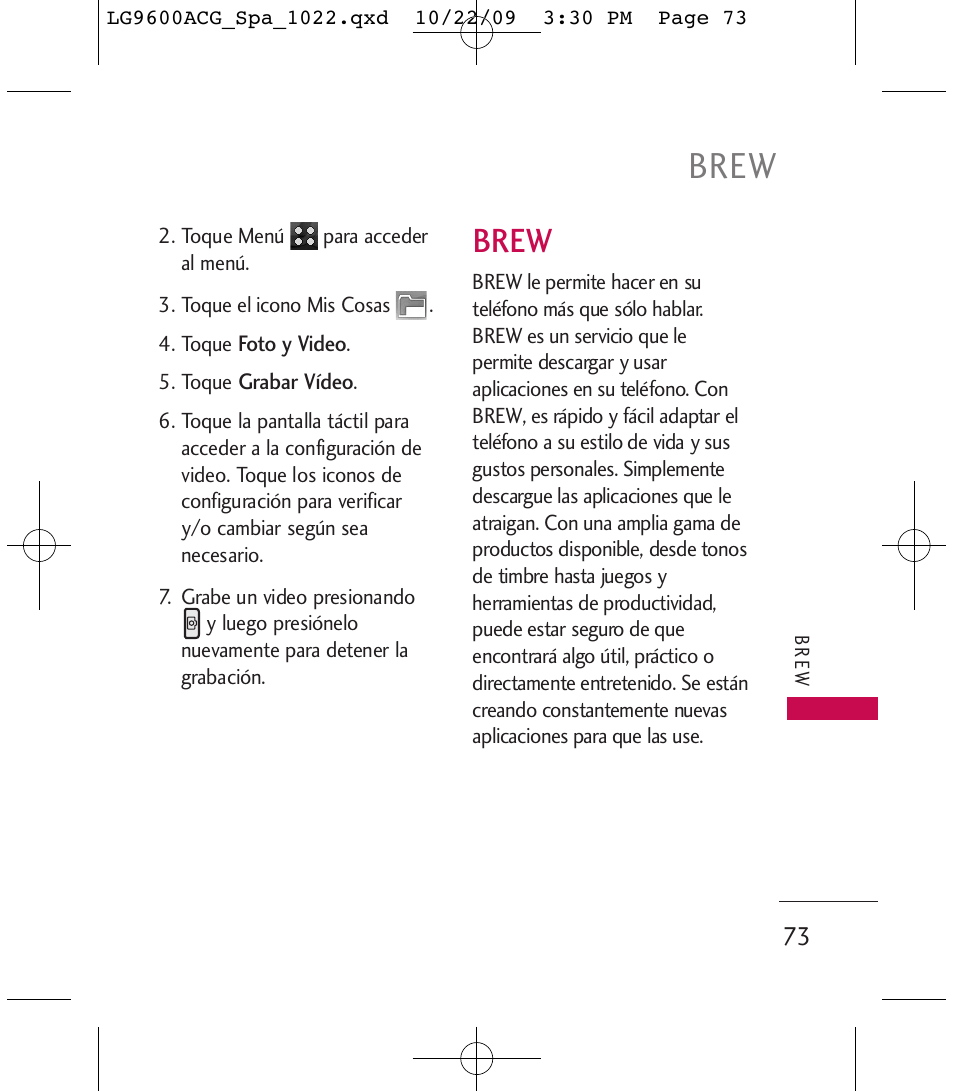 Brew | LG 9600 User Manual | Page 237 / 338