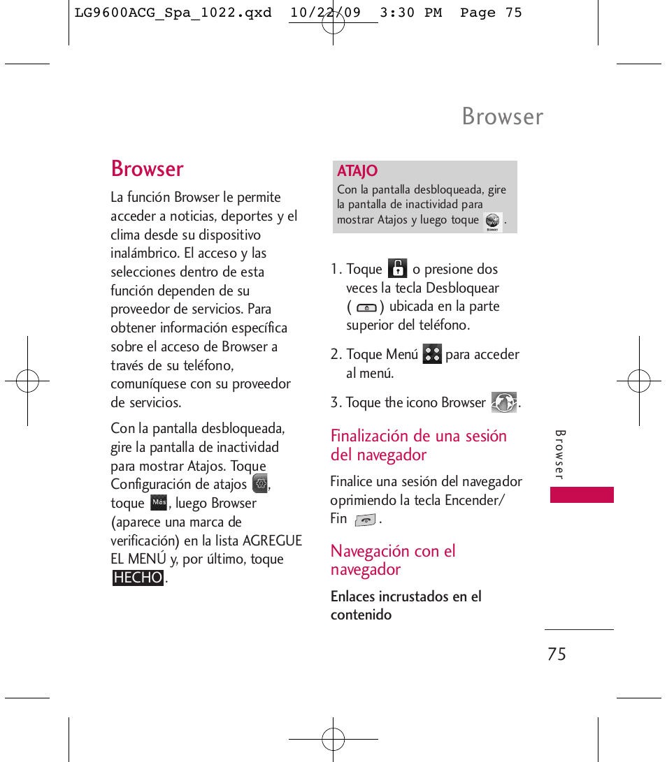 Browser | LG 9600 User Manual | Page 239 / 338