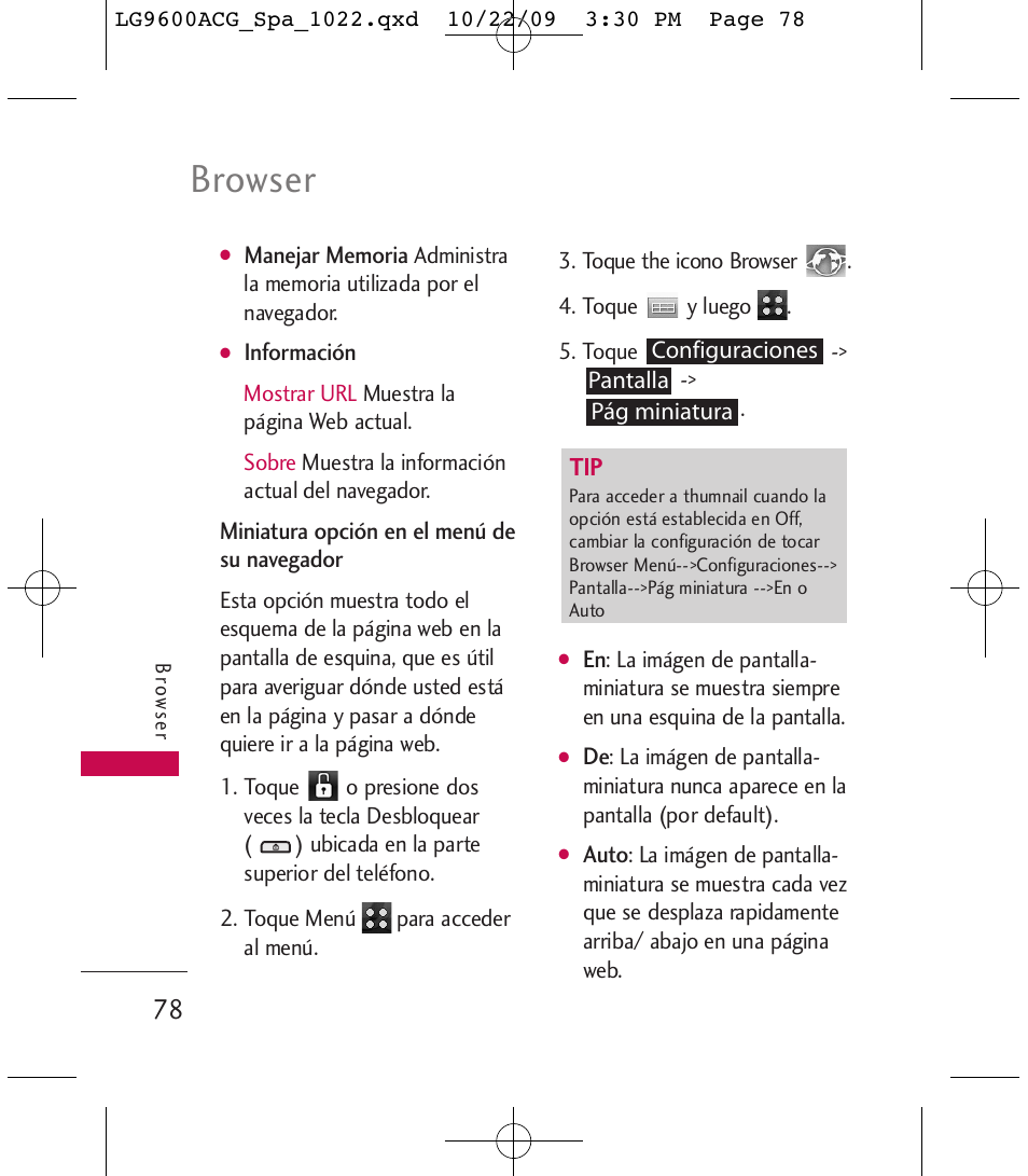 Browser | LG 9600 User Manual | Page 242 / 338