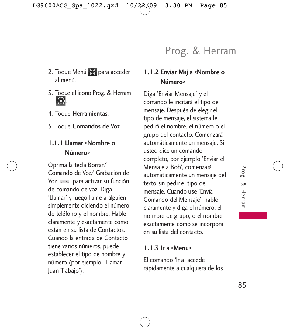 Prog. & herram | LG 9600 User Manual | Page 249 / 338