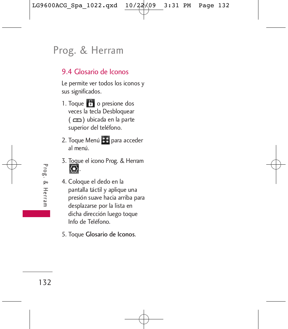 Prog. & herram | LG 9600 User Manual | Page 296 / 338