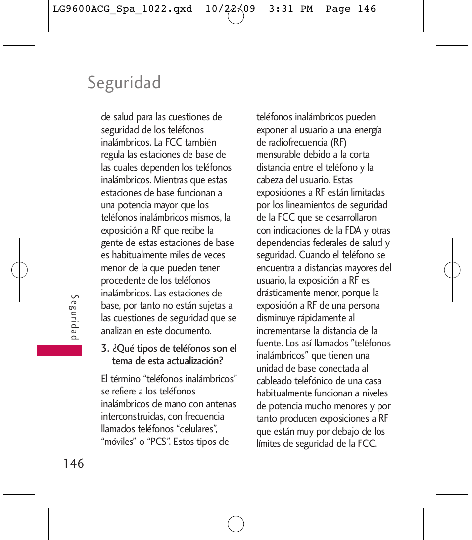 Seguridad | LG 9600 User Manual | Page 310 / 338