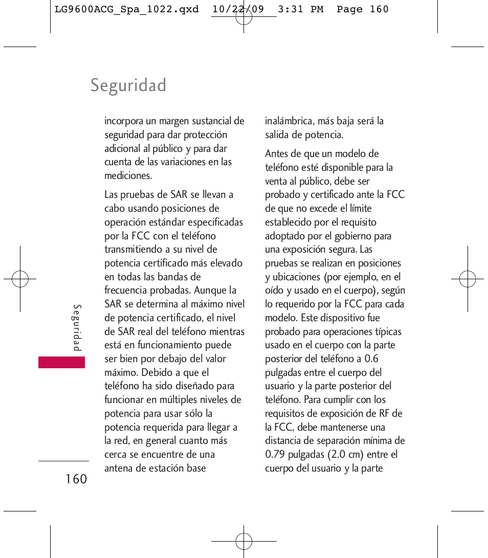 Seguridad | LG 9600 User Manual | Page 324 / 338