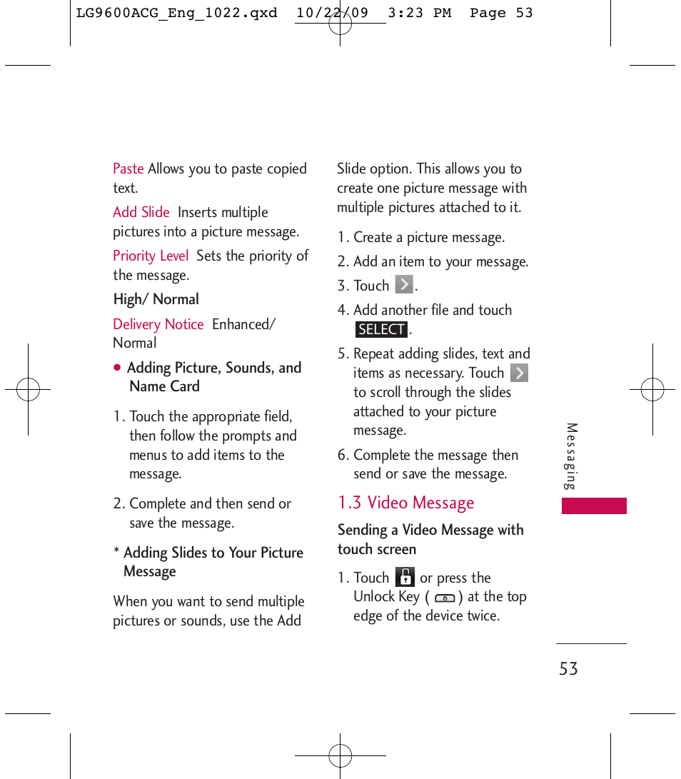 3 video message | LG 9600 User Manual | Page 55 / 338