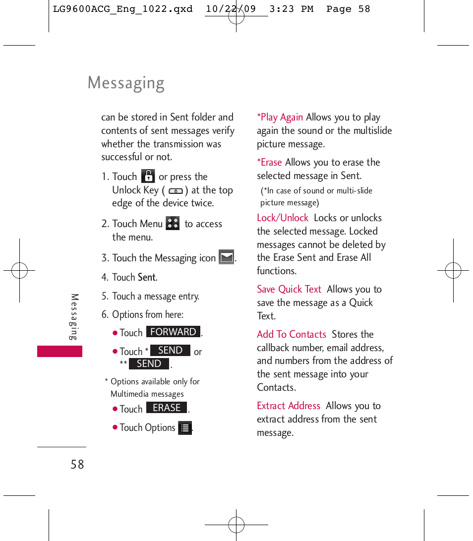 Messaging | LG 9600 User Manual | Page 60 / 338