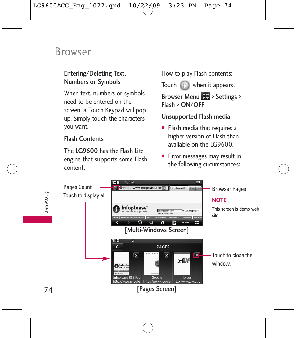 Browser | LG 9600 User Manual | Page 76 / 338