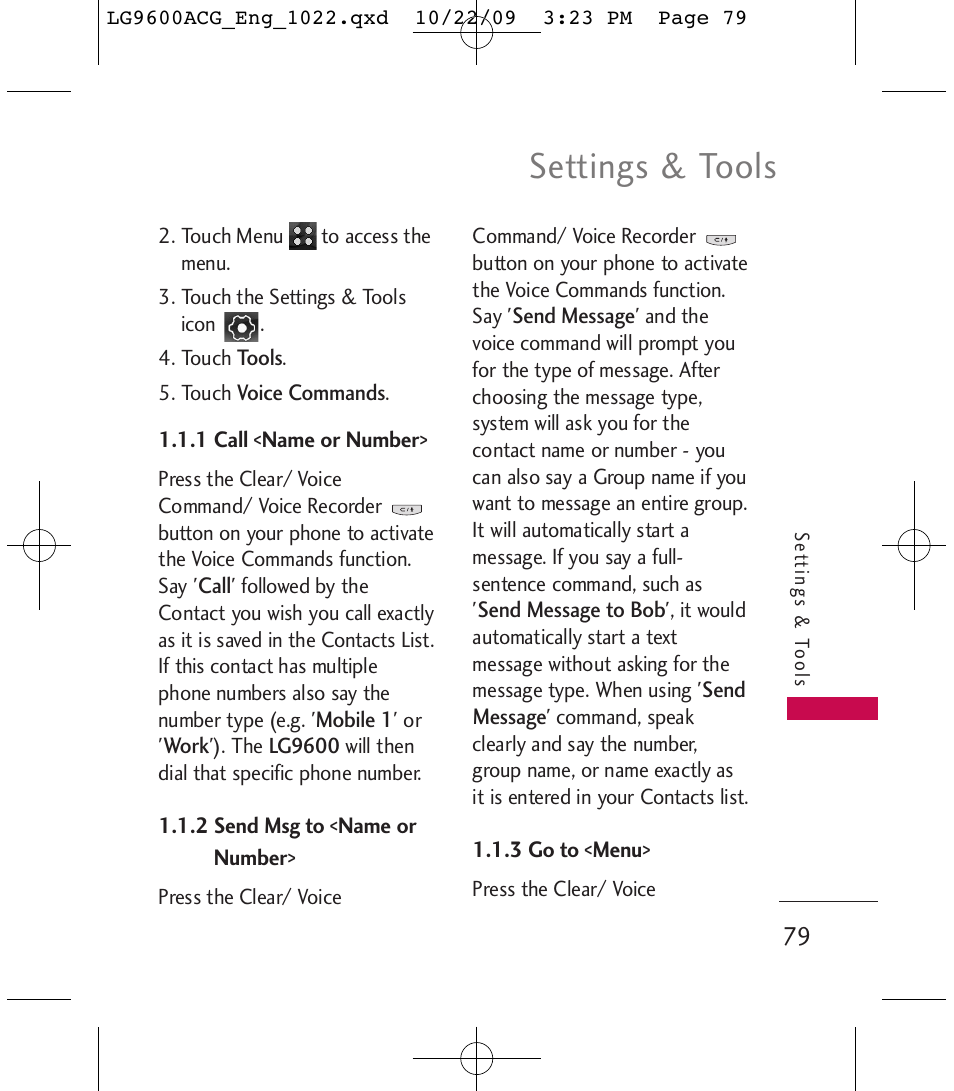 Settings & tools | LG 9600 User Manual | Page 81 / 338