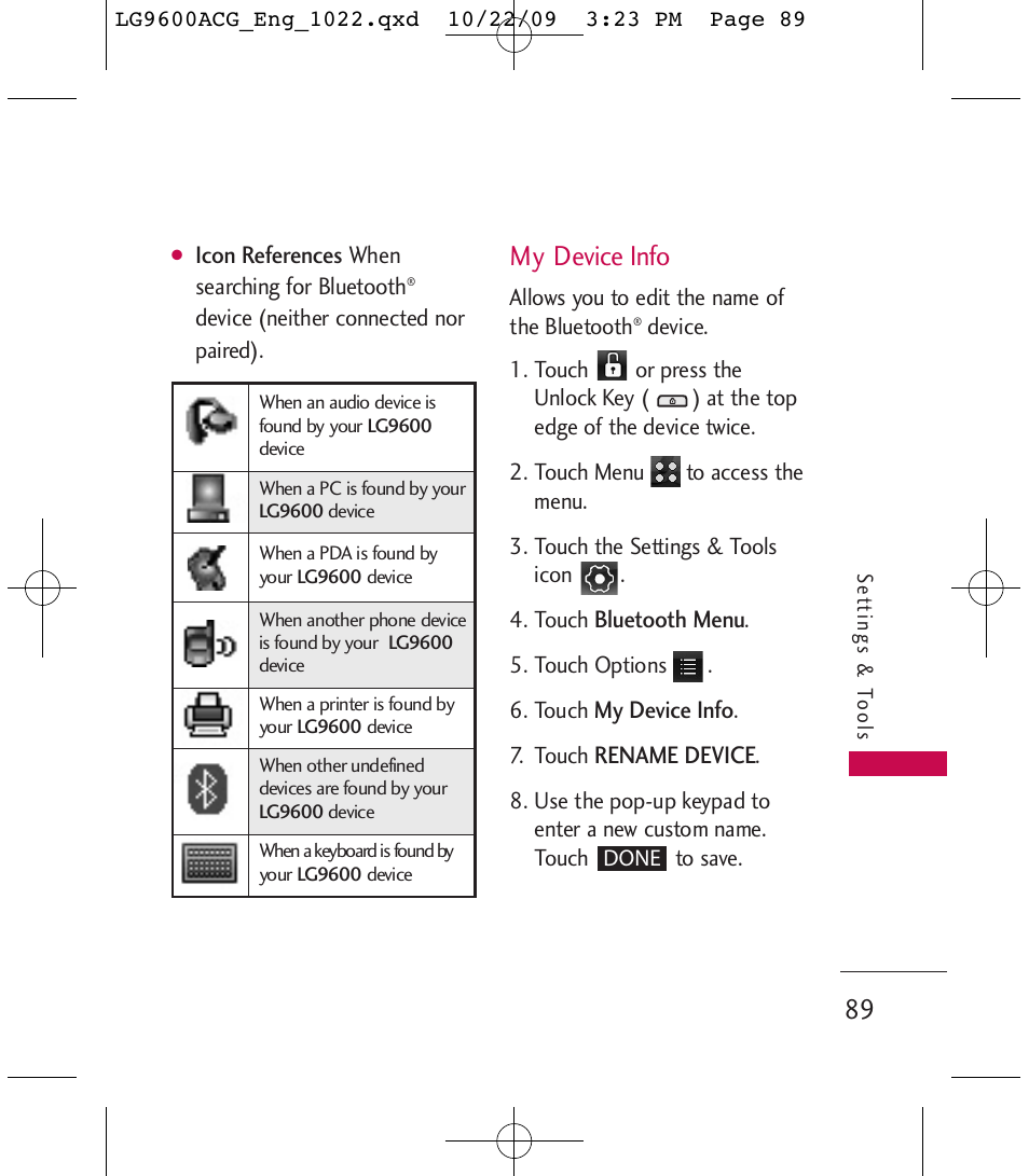 My device info | LG 9600 User Manual | Page 91 / 338