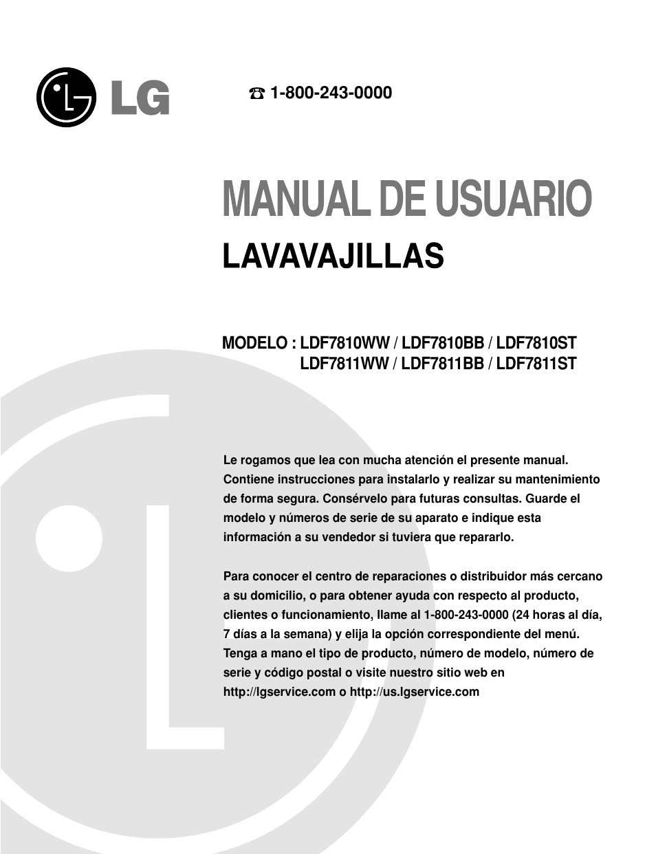 LG LDF 7811WW User Manual | Page 21 / 44
