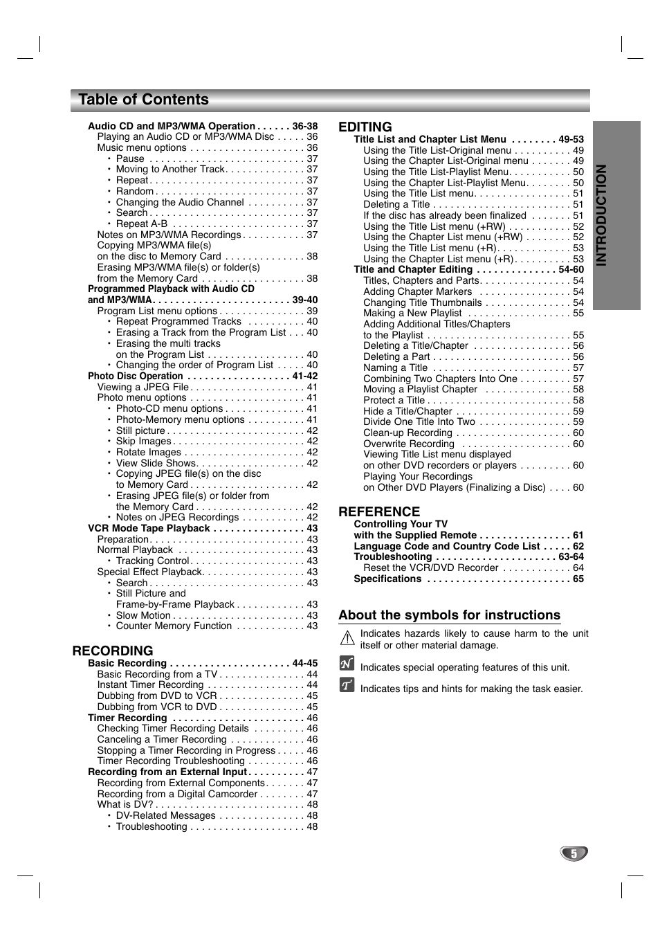LG LGXBR446 User Manual | Page 5 / 67