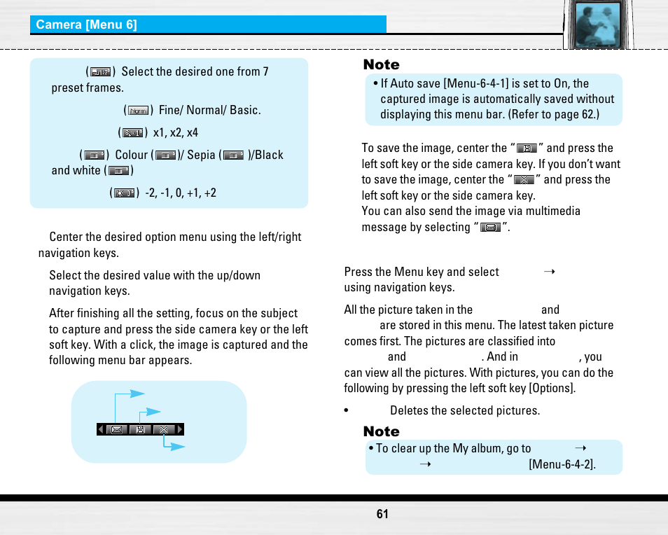 My album [menu 6-3 | LG LG B2150  EN User Manual | Page 61 / 76