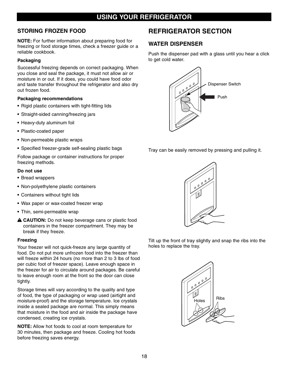 Using your refrigerator | LG LFD21860 User Manual | Page 18 / 36