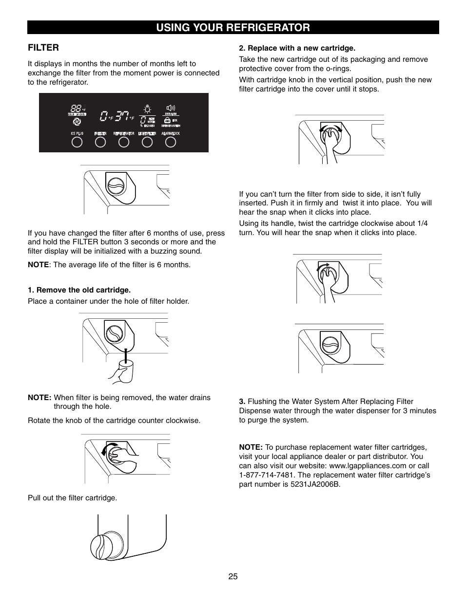 Using your refrigerator | LG LFD21860 User Manual | Page 25 / 36