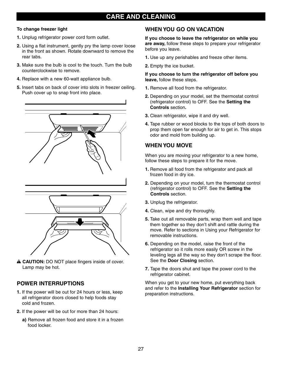 Care and cleaning | LG LFD21860 User Manual | Page 27 / 36