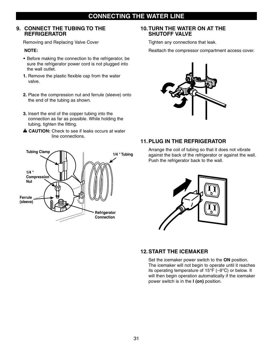 Connecting the water line | LG LFD21860 User Manual | Page 31 / 36