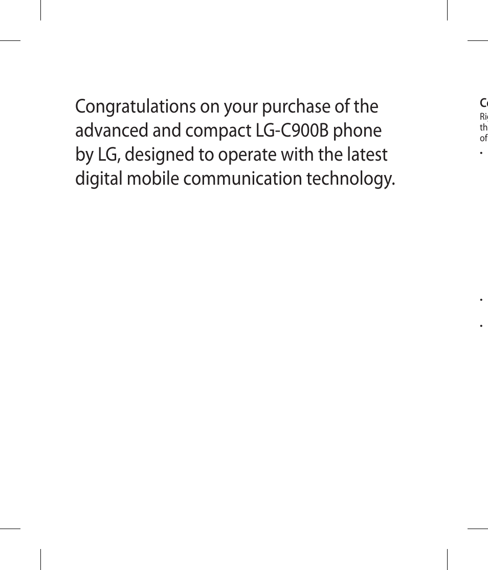 LG -C900B User Manual | Page 2 / 96