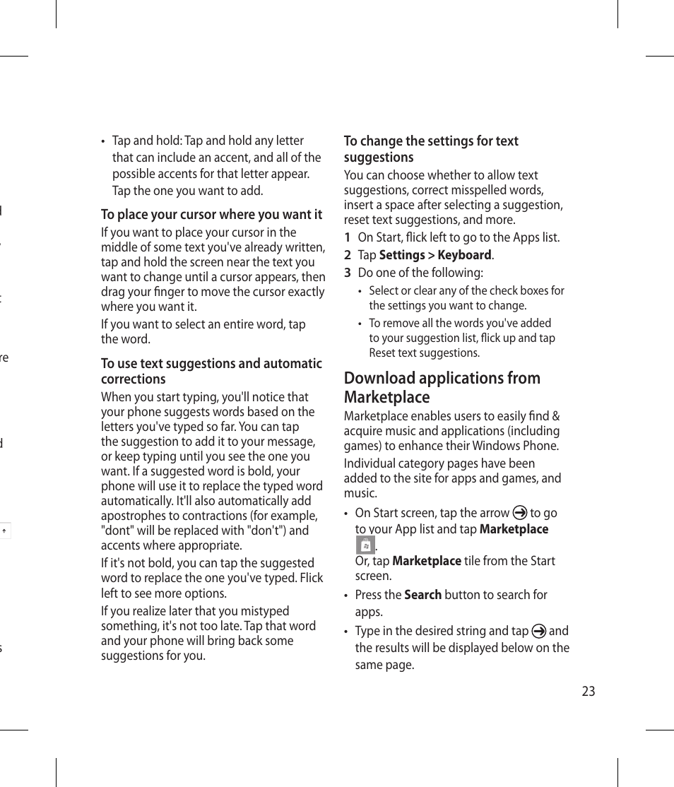 Download applications from marketplace | LG -C900B User Manual | Page 23 / 96