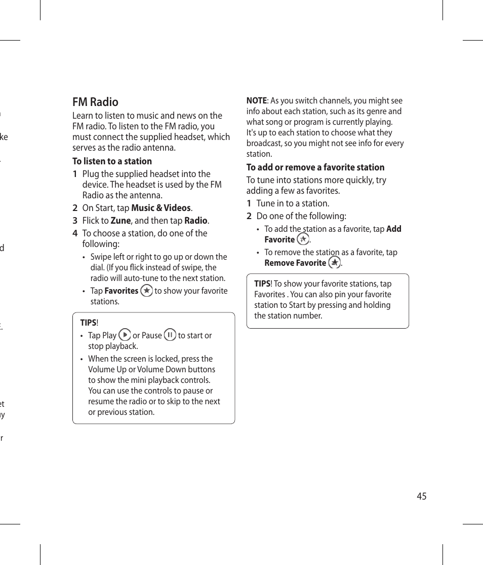 Fm radio | LG -C900B User Manual | Page 45 / 96