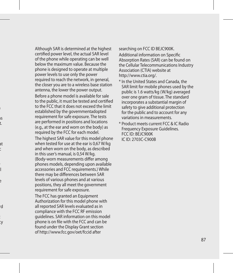 LG -C900B User Manual | Page 87 / 96