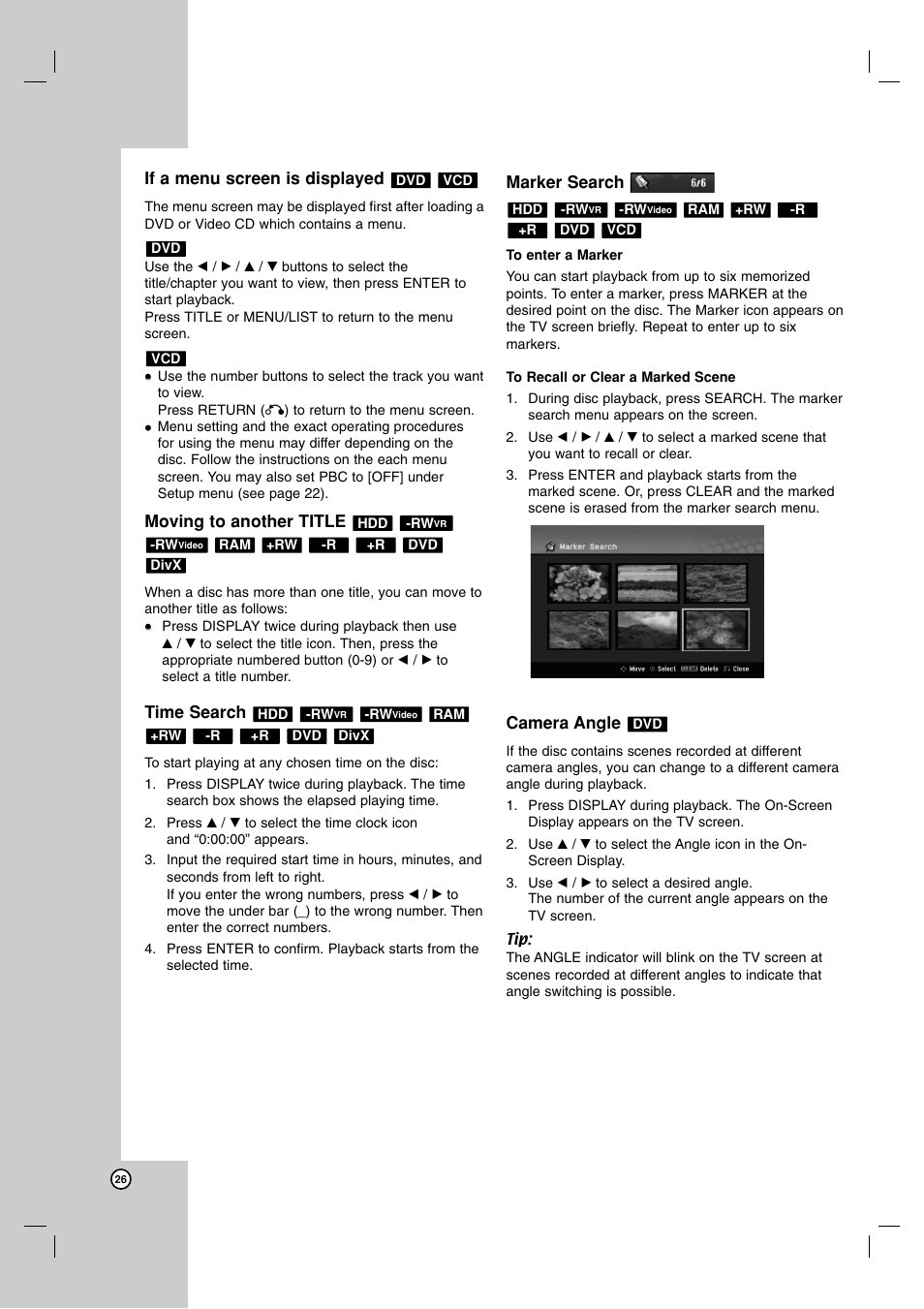 LG RH188S User Manual | Page 26 / 58