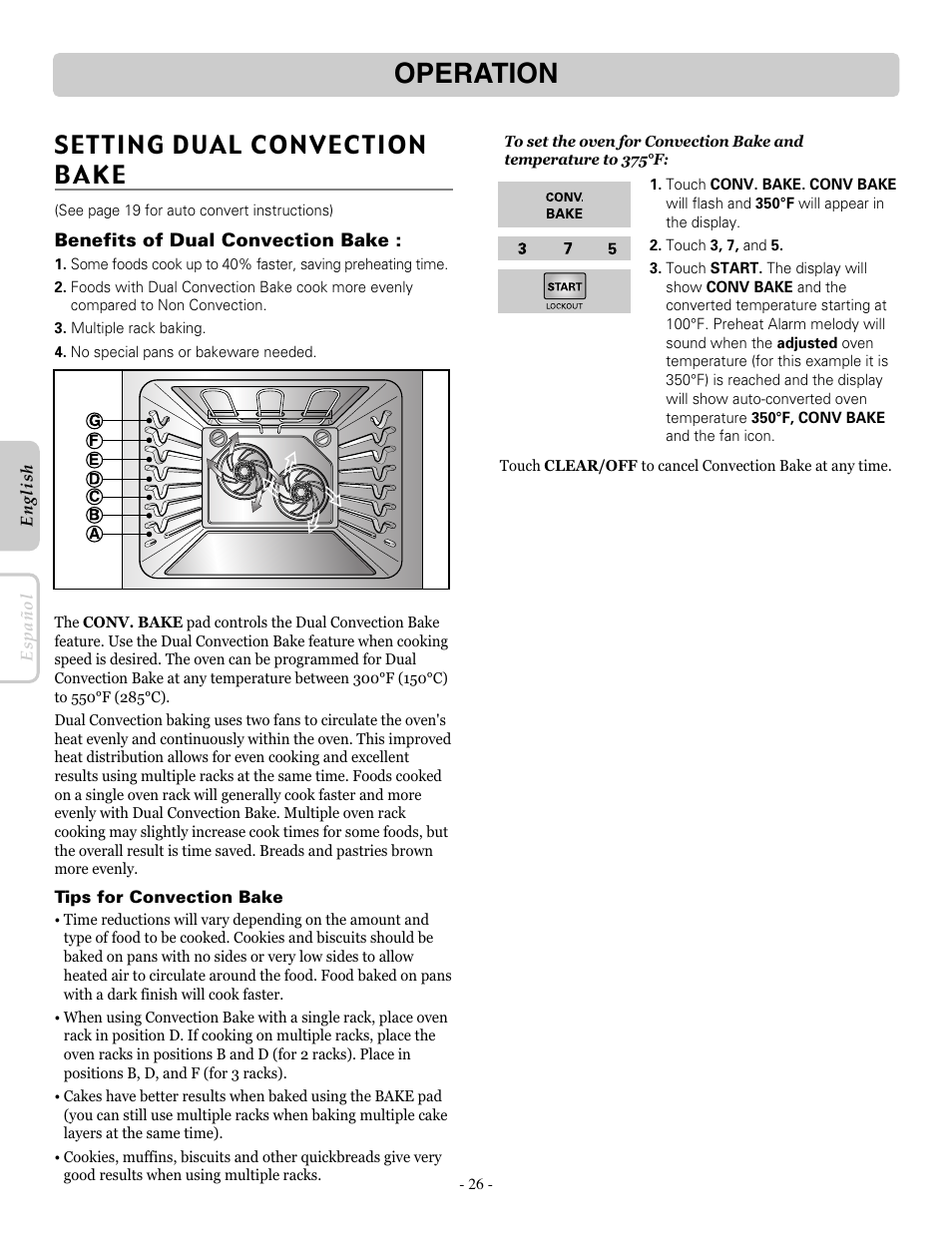 Operation | LG LRE30955ST User Manual | Page 26 / 88