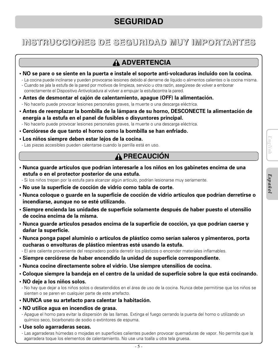 LG LRE30955ST User Manual | Page 49 / 88