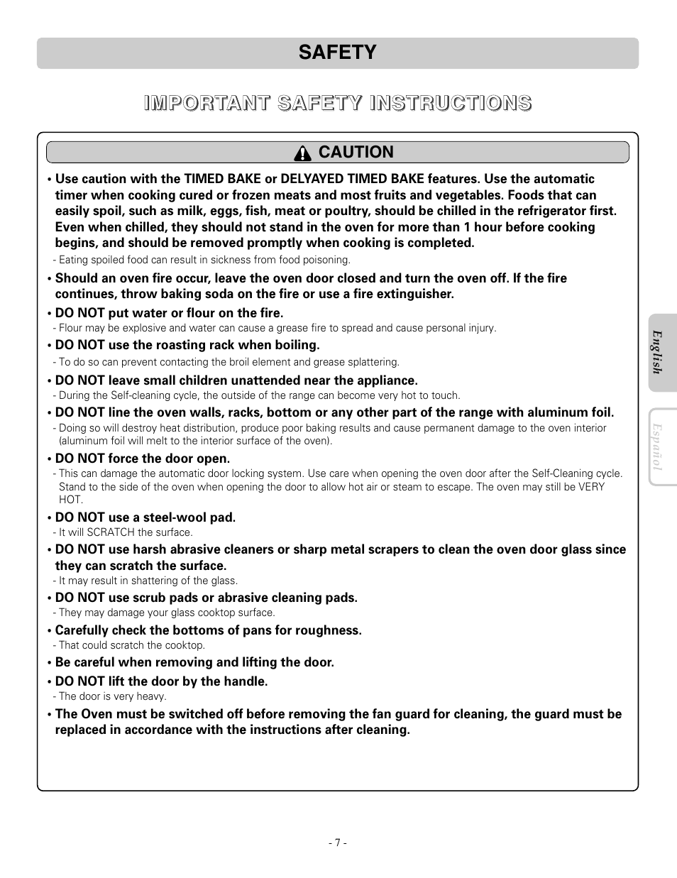LG LRE30955ST User Manual | Page 7 / 88