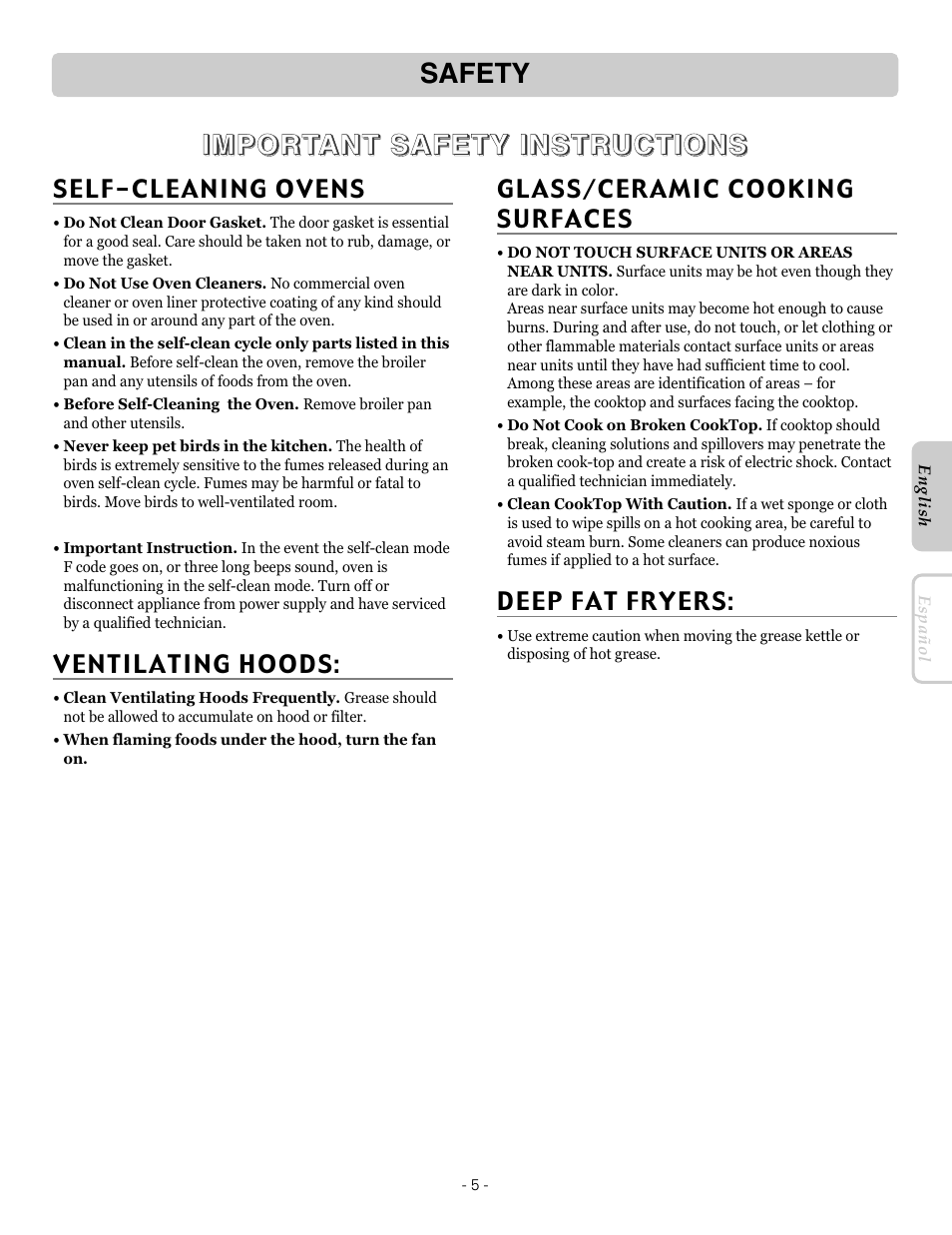 LG LRE30755SB User Manual | Page 5 / 36