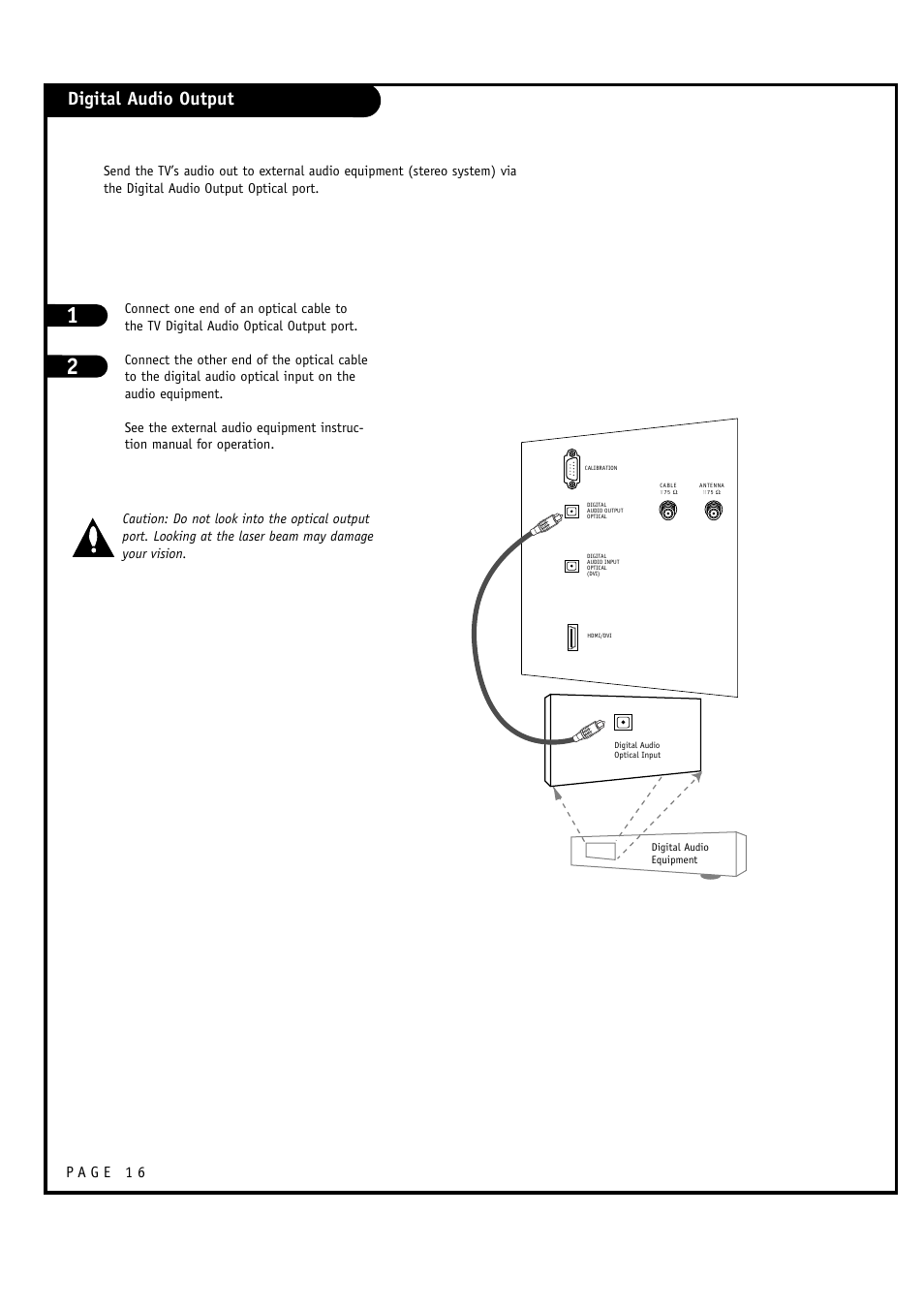 Digital audio output | LG 32FZ4D-UA User Manual | Page 16 / 60