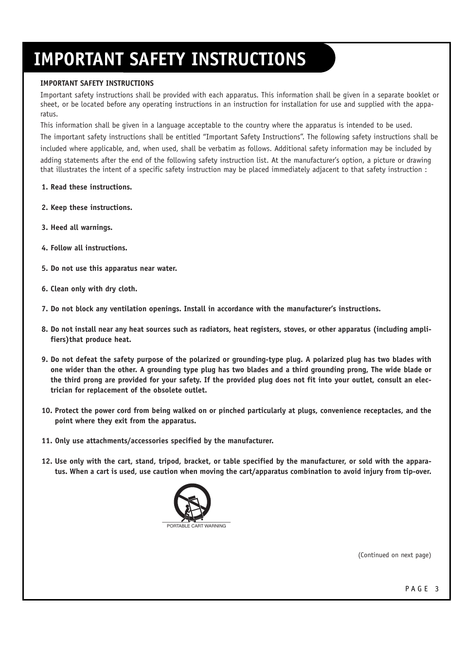 Important safety instructions | LG 32FZ4D-UA User Manual | Page 3 / 60