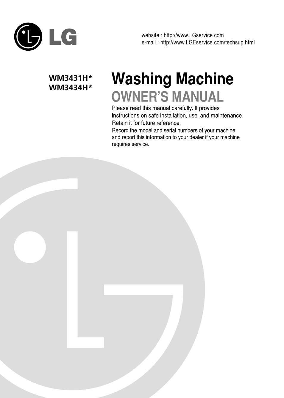 LG WM3431H* User Manual | 24 pages