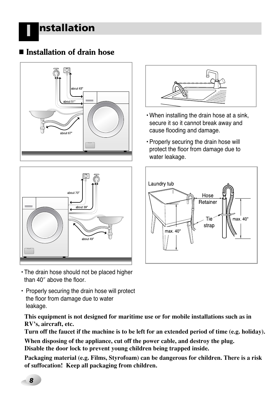 Nstallation | LG WM3431H* User Manual | Page 8 / 24
