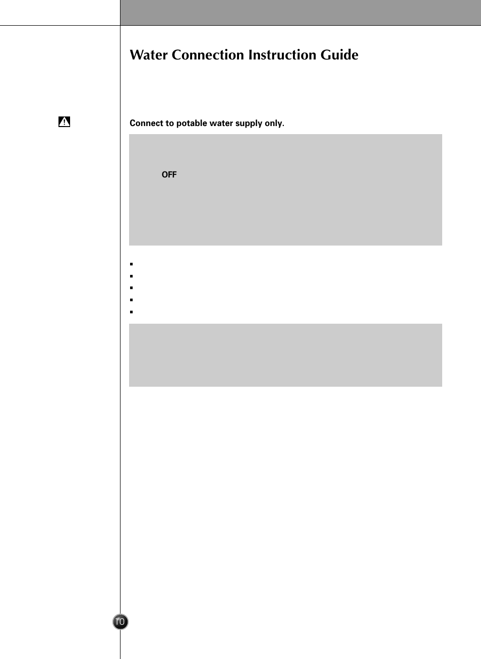 Water connection instruction guide, Installation | LG LRSC26925SW User Manual | Page 10 / 36