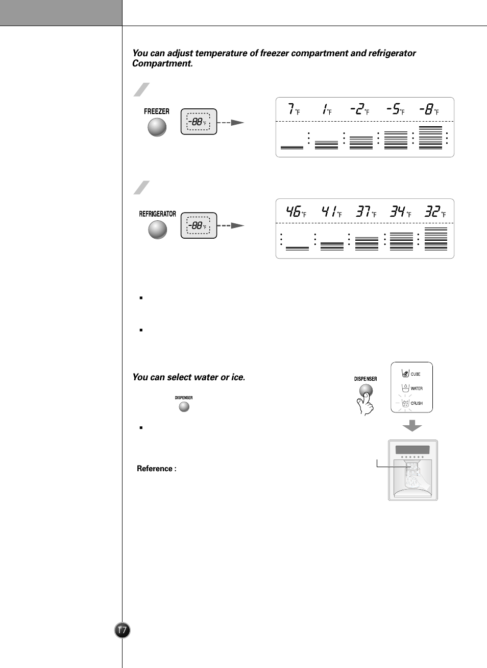 Operation, You can select water or ice | LG LRSC26925SW User Manual | Page 17 / 36