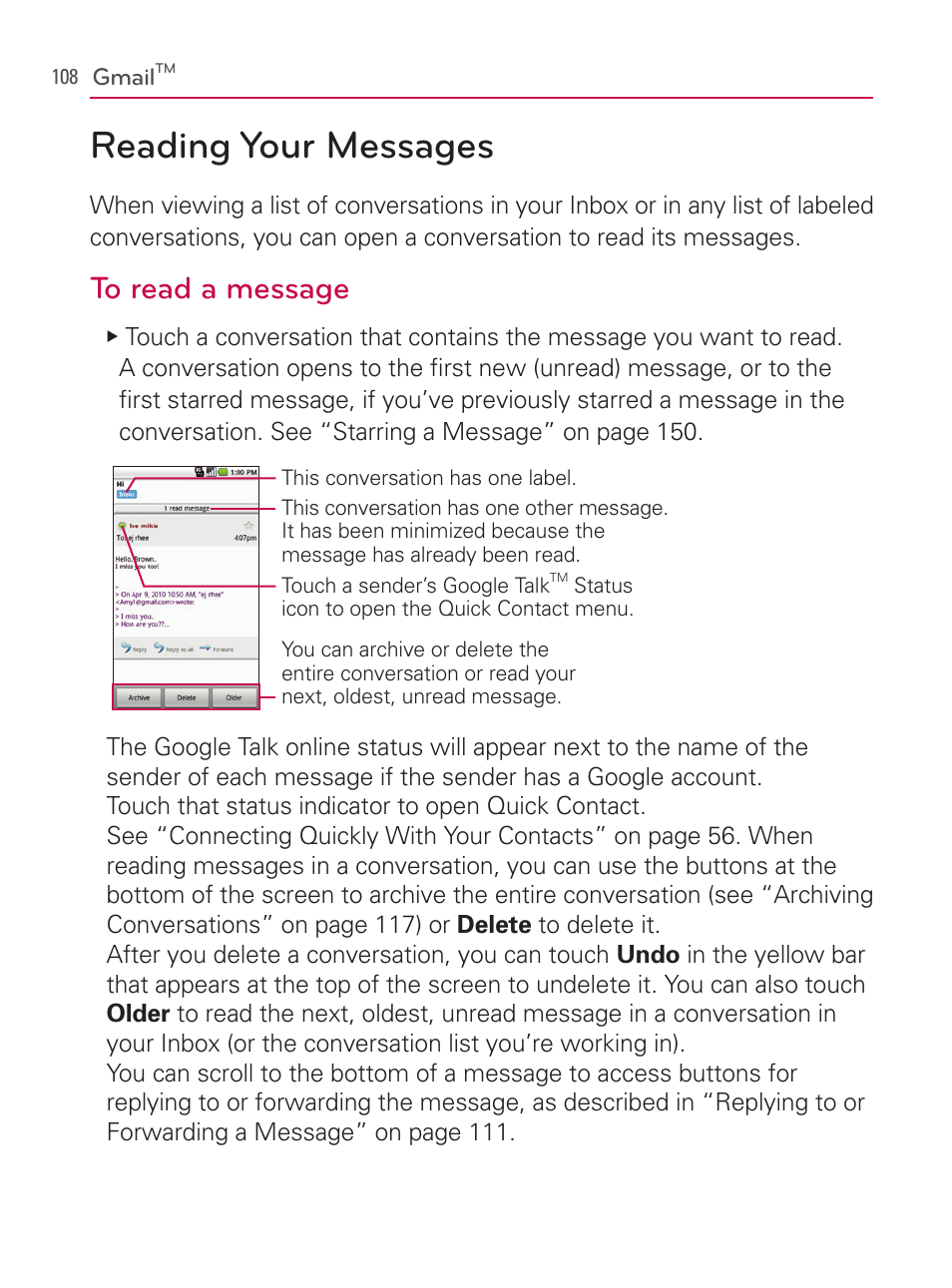Reading your messages | LG AS740 User Manual | Page 109 / 308