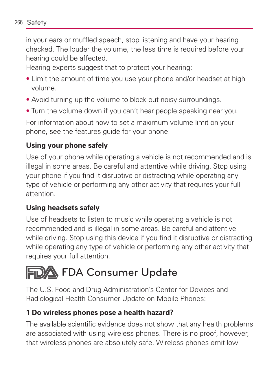 Fda consumer update | LG AS740 User Manual | Page 267 / 308