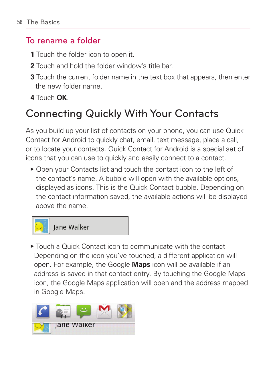 Connecting quickly with your contacts | LG AS740 User Manual | Page 57 / 308